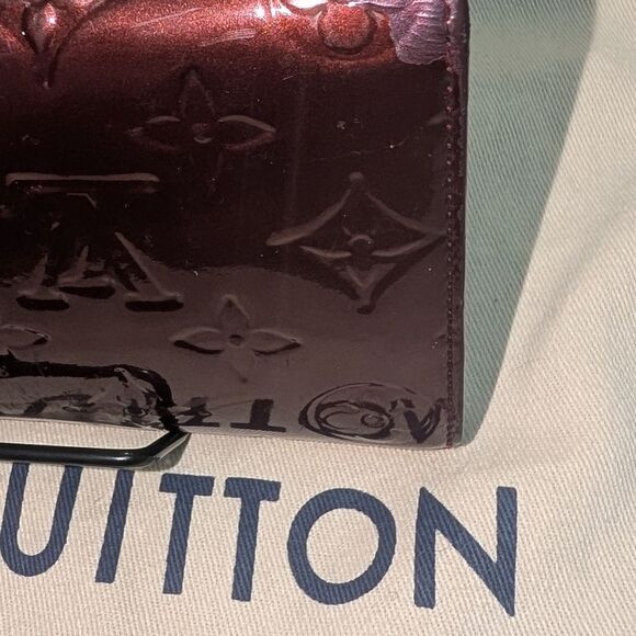Louis Vuitton Burgundy Embossed Clutch with Chain - Picture 6 of 12